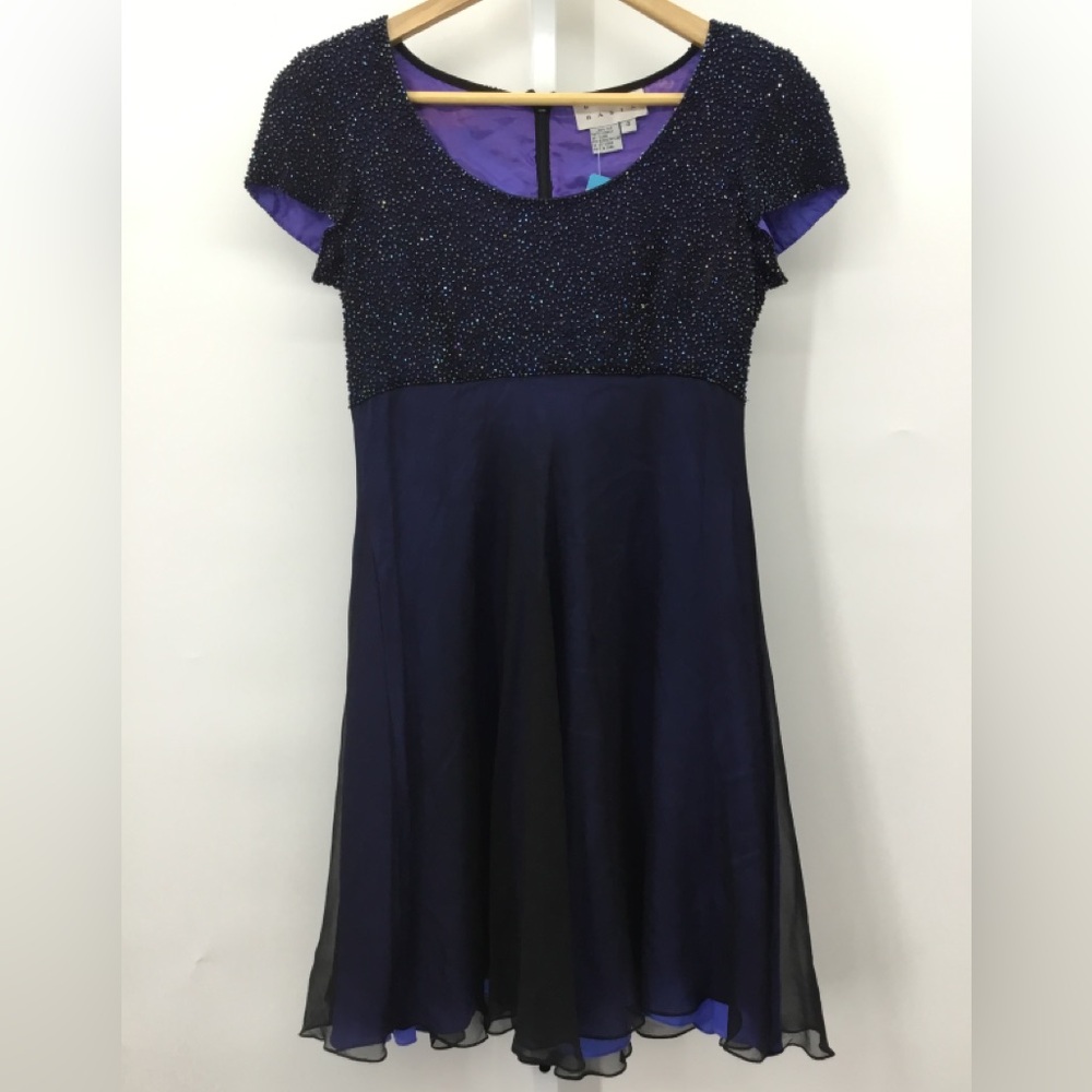 Bieff Basix Beaded Cocktail Dress, Color: Blue, Size: 4